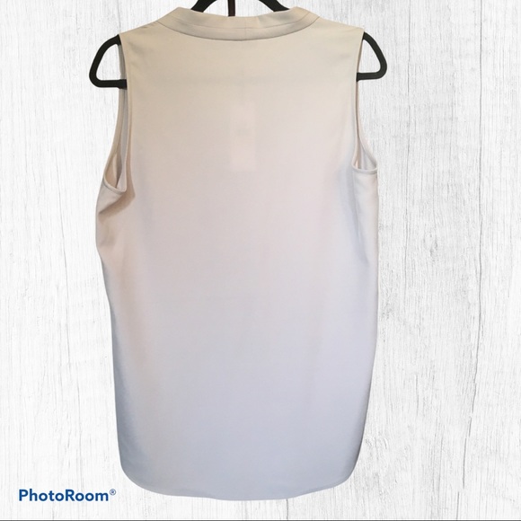 Calvin Klein Pleated V-Neck Sleeveless Blouse - Picture 2 of 5